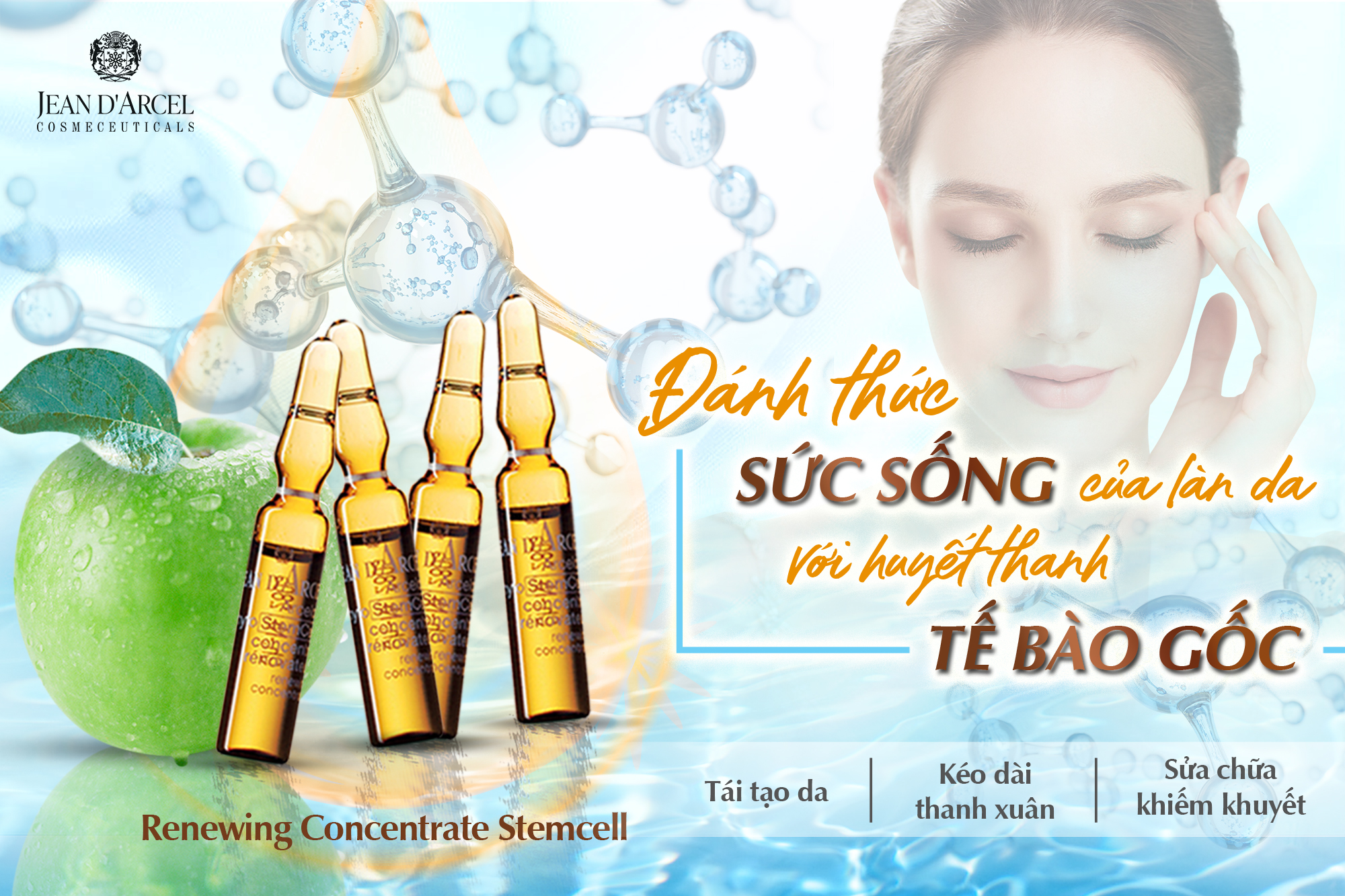 ĐÁNH THỨC SỨC SỐNG CỦA LÀN DA VỚI HUYẾT THANH TẾ BÀO GỐC